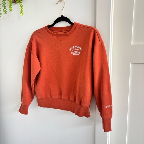 Merrell Good Natured Fleece Women's Orange Crewneck Sweatshirt Size Small - Picture 2 of 9